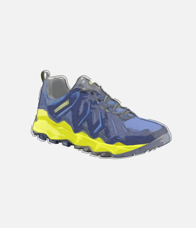 mobizcorp_ecommerce_montrail_yellow and blue hiking shoe