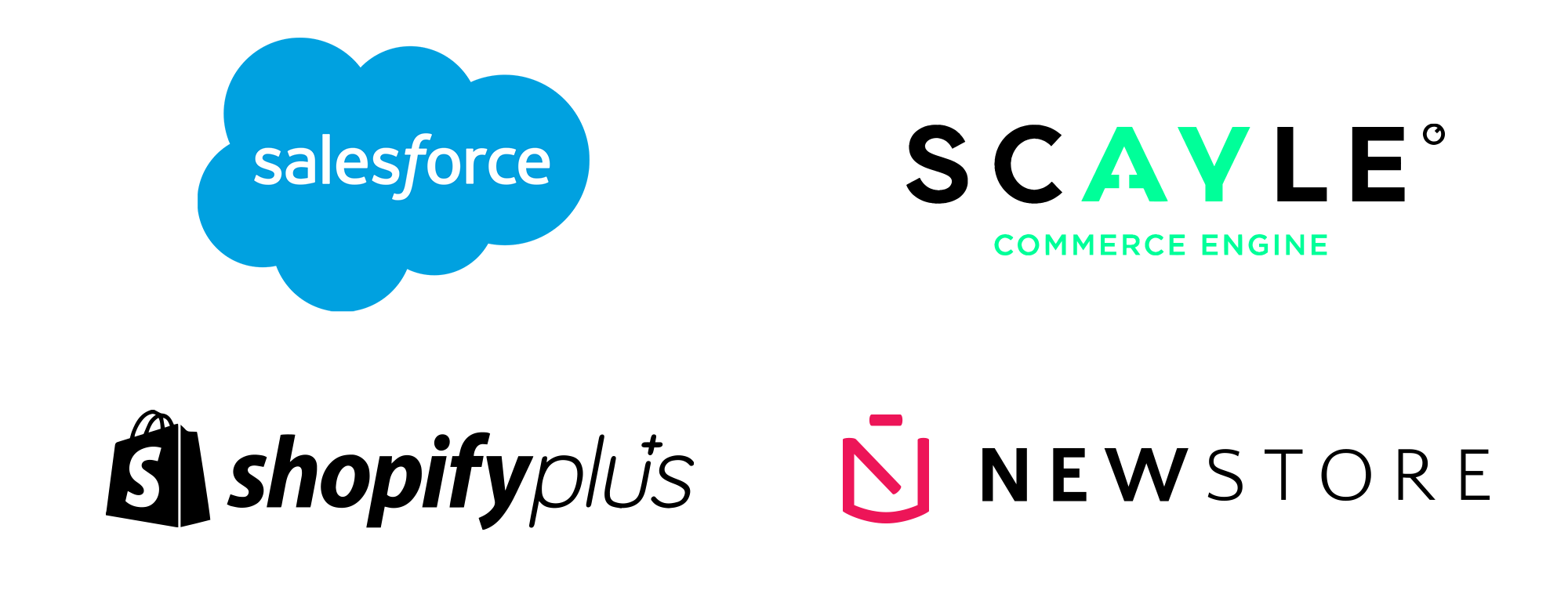 Salesforce, Scayle Commerce Engine, Shopify Plus, Newstore